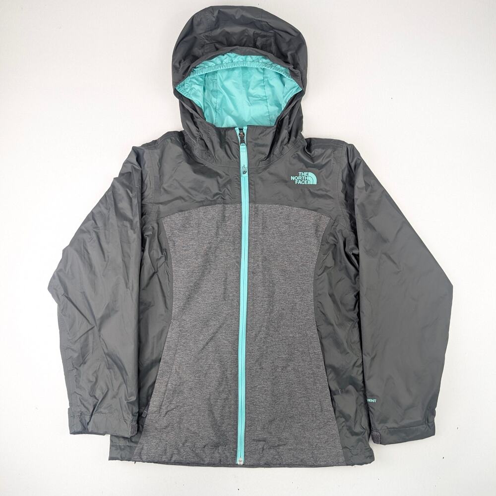 The North Face Girls M(10-12) Dryvent Shell Jacket - Gray/Mint